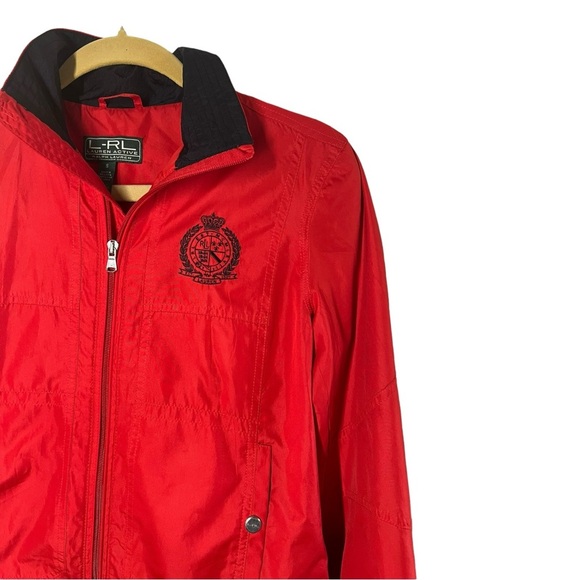Lauren Ralph Lauren Women’s Small Red Windbreaker Coat with Zip - Picture 2 of 9
